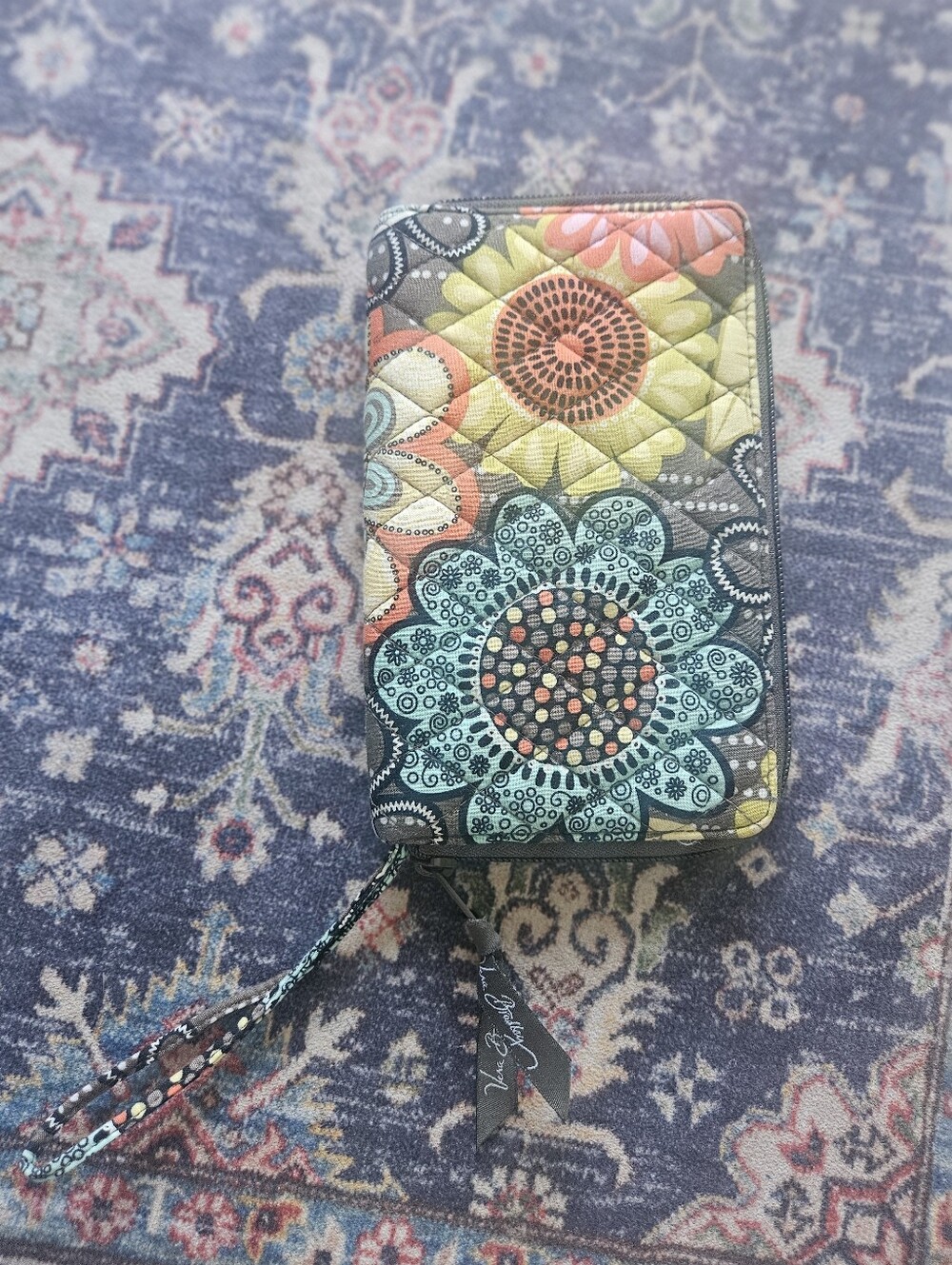 Vera Bradley accordion wallet in the retired Flower Shower pattern